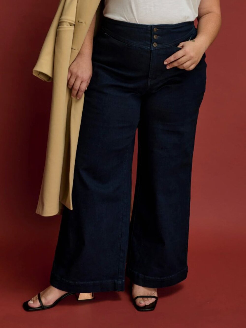 Universal Standard Charlie High Rise Sailor Jeans Dark Indigo Size US 10 (12-14)